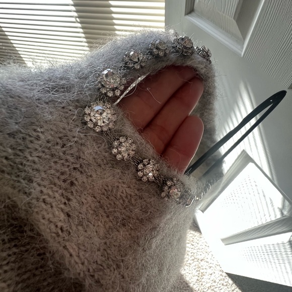 Zara Gray Sleeveless Sweater with Embellished Trim - Picture 4 of 4